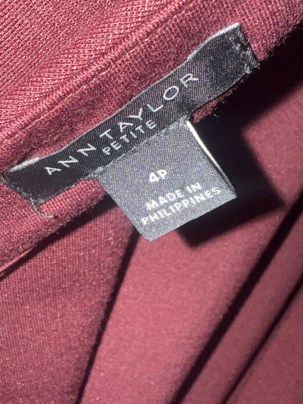 Ann Taylor Burgundy Sheath, Classic Career,Quiet Luxury Knee Length Dress - Picture 3 of 3